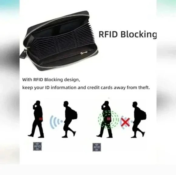 Genuine Leather Womens Wallet Card Holder Large Wristlet Clutch (Purple) NWOT - Picture 9 of 11